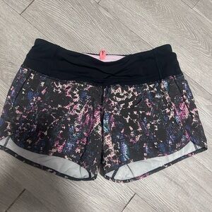 Women's Black Multicolor Athletic Shorts